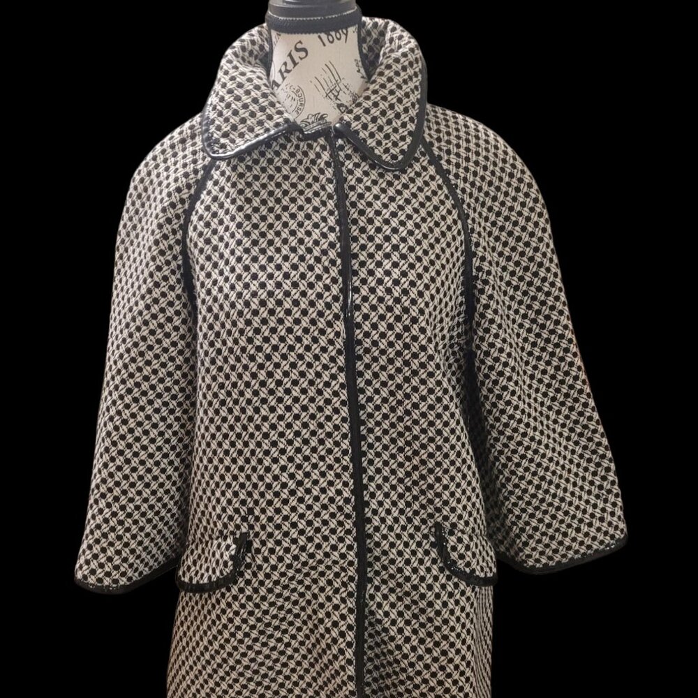50's Style Checkered Long Jacket Size M